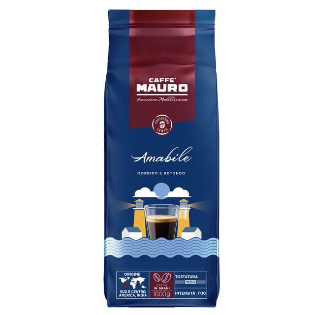 Caffè MAURO koffiebonen Mediterranean AMABILE (1kg) - HOUDBAARHEIDSDATUM 05-2026